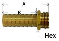 Brass Male End oNly - 2in Shank Diagram